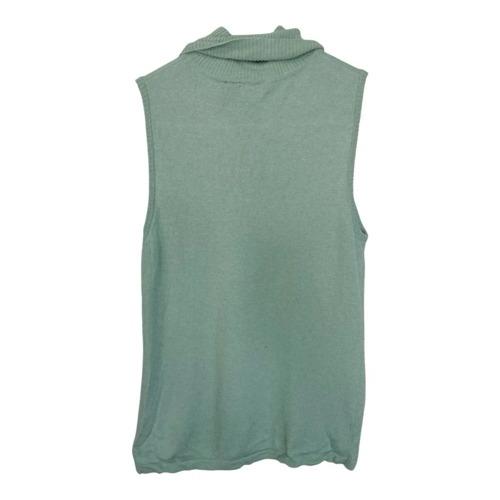 Harve Benard Medium Teal Sleeveless‎ Sweater Wool Blend Academia Soft Office - Picture 5 of 6